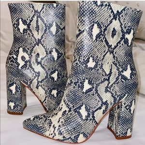 faux snakeskin booties